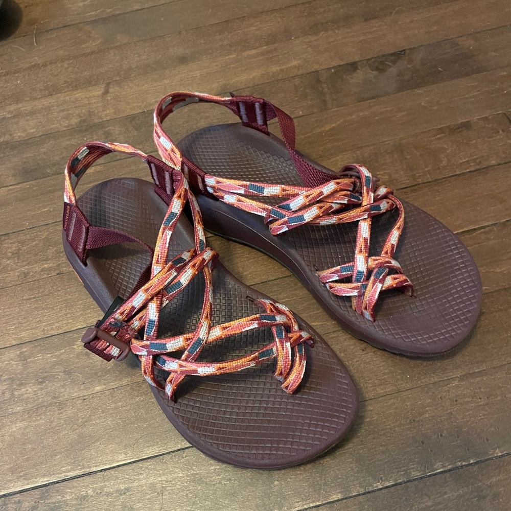 Red and orange chacos ZX/2